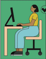 Alexander Technique Teacher Marian Goldberg in Posture article. Sitting at computer picture.